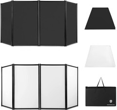 PRORECK DJ Foldable Facade Portable Event Booth Panels 4 Detachable black&white