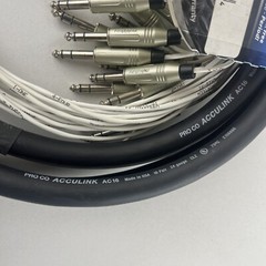 Pro Co MT16BQBQ-15 16 Channel Analog 1/4″ TRS to 1/4″ TRS Snake | 15 feet 15ft
