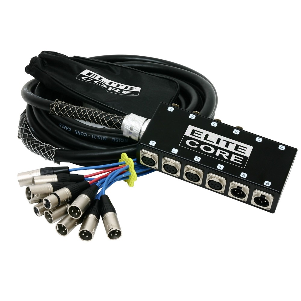 Elite Core PS8425 8×4 25′ ft XLR Mic Stage Studio Snake 8 Sends – 4 Returns