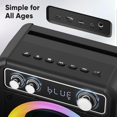 VOSOCO Karaoke Machine with 2 Wireless Microphones, Portable Bluetooth Speake…