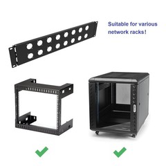 2U Hinged Rack Component Panel with 16 D-Series Punch-Out Holes for 19 inches…