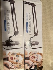 Adjustable Microphone Boom Arm Stand Kit, Black Metal/Plastic