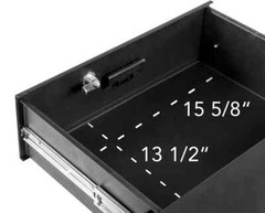 3 Space Deep Rack Case Drawer Lock and 2 Keys – Black