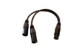 PROCRAFT MS1F2M-1 1FT Y-CABLE 1) XLR Female to 2) XLR Male