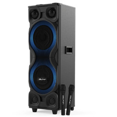 Dolphin Dual 12” X-BASS Party Speaker 120W RMS, WaveSync, LED, 2 Wireless Mics
