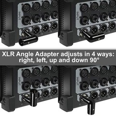 2x HQRP 3-Pin XLR Angle Adapters Dual Male & Female 4 Adjustable Angle Position
