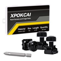 M6 Rack Mount Screws 30 Pack Cage Nuts Carbon Steel Black Galvanized 20mm For Se