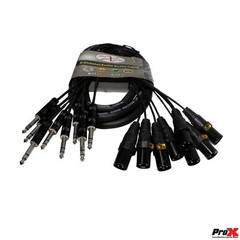 ProX XC-8SXM10 10Ft High-Performance 8-Channel Snake Cable XLR-M TO 1/4″ TRS