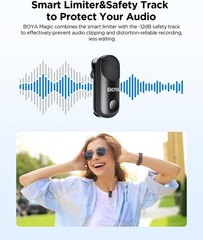 BOYA Magic-02 Wireless Lavalier Mic 30H Battery 328FT Range Noise Cancel – NIB