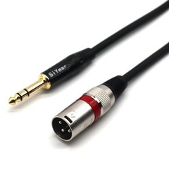 5Feet/1.5M 6.35mm 1/4 Inch TRS To XLR 3 Pin Male Balanced Mic Patch Cable