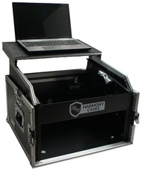 Harmony Cases HCM4ULT DJ Laptop Glide 10U Slant Top 6U Vertical Rack Case New