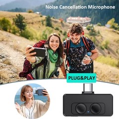 Wireless Microphone Type-C for iPhone 17/16/15/iPad/Android Phone Plug-Play USA