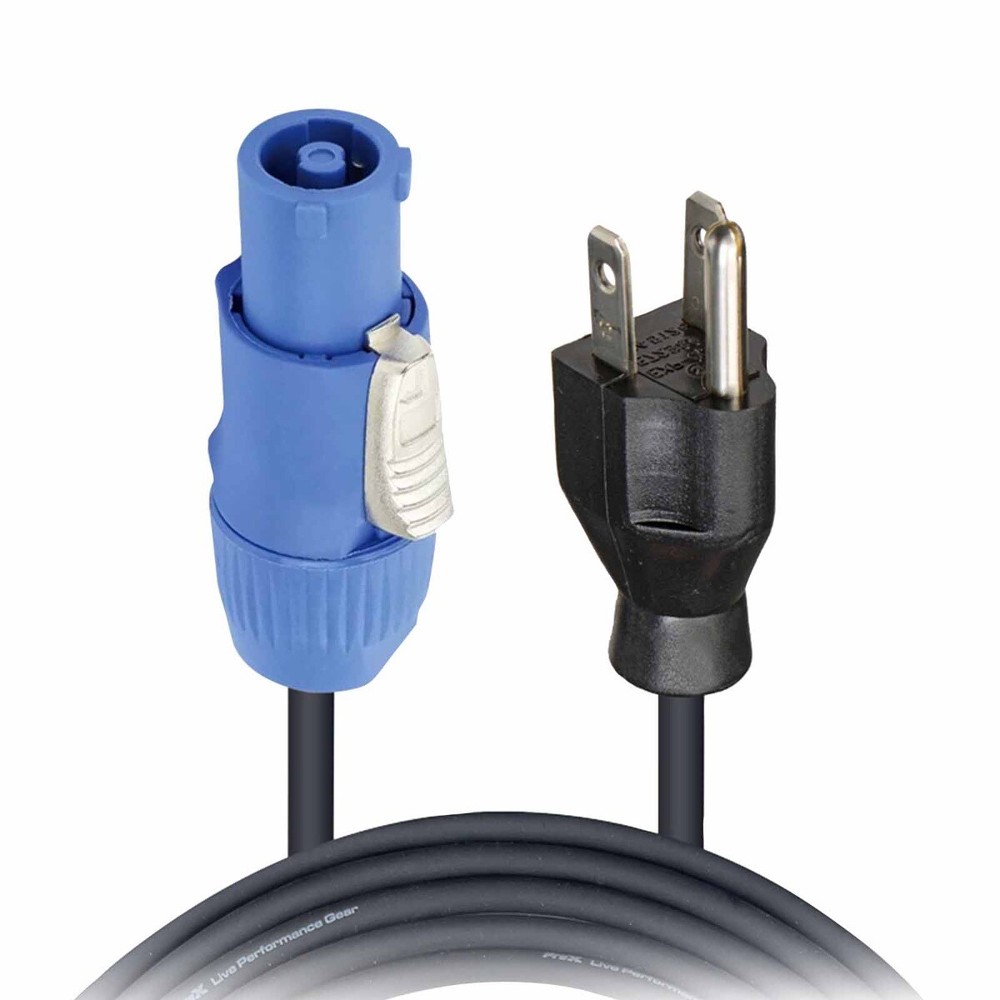 ProX XC-PWCE14-25 25FT PowerCON Blue to Edison Male 14AWG Power Cord