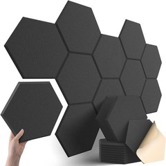 1/ 12PCS Hexagon Wall Panels Self-adhesive Sound Absorbing Studio Acoustic Panel