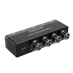 4-Channel 3.5mm Audio Mixer, Ultra-Low-Noise Mini Audio Mixer for Sub-Mixing,…