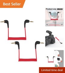 2-Pack 3.5mm Microphone Cable – Compatible with DJI & Rode in Red