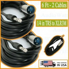 2X 1/4 in TRS to XLR3M DJ Sound Audio Balanced Interconnect Studio Cable – 6ft