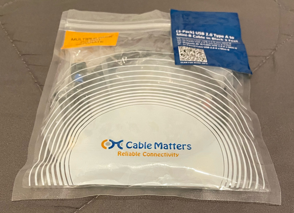 Cable Matters 3ft USB2 Type A to Mini B cables 2pk