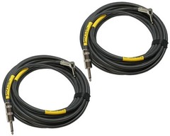 2 PACK 5 ft foot PLOYNK right angle to straight 1/4 stage monitor speaker cables