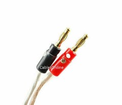 14AWG Pair-Wire Banana Plug to 2-Pin Banana Plug Speaker Cable Set