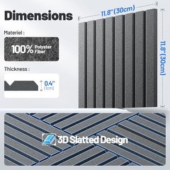 12 Pack Sound Proof Foam Panels for Walls, Acoustic Panels with 12 PACK Black