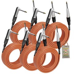 FAT TOAD Guitar Cables Right Angle 20FT 1/4 Jack Cords Instrument Speaker Wires