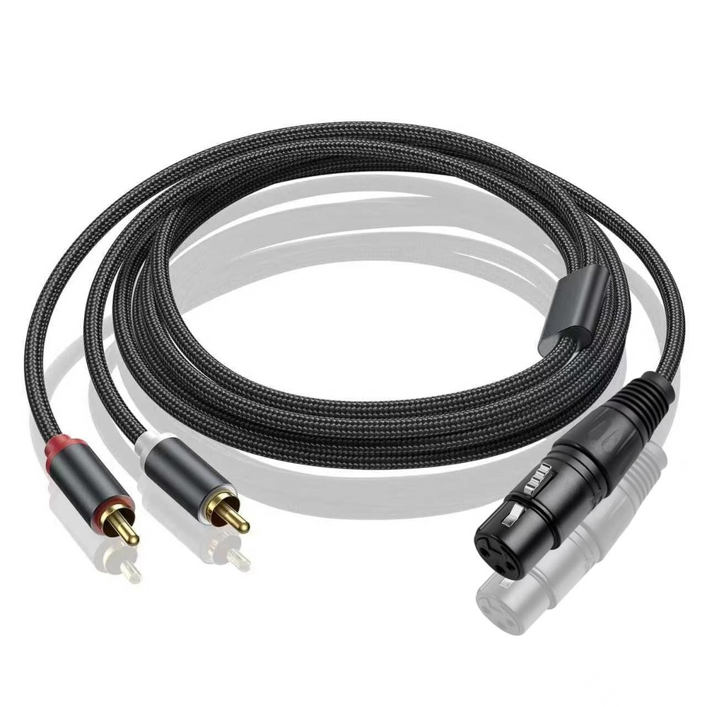 Female XLR to Dual RCA Y Splitter Patch Cable,Unbalanced XLR Female to 2 RCA/…