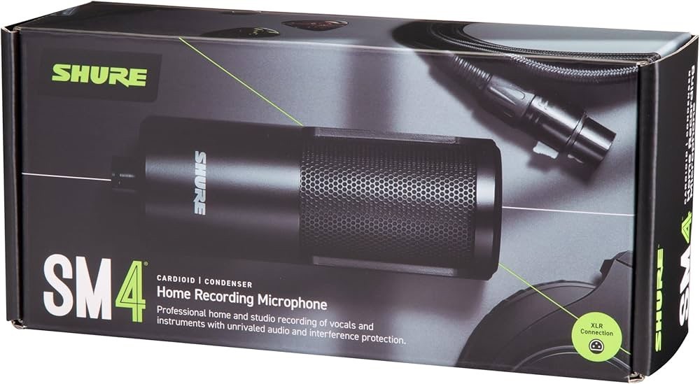 Shure SM4-K Rugged Wired Condenser Microphone for Home Studio Recording
