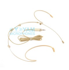 Beige YAM HM5-C4SE Headset Headworn Mic for Sennheiser Wireless mics G1,G2,G3