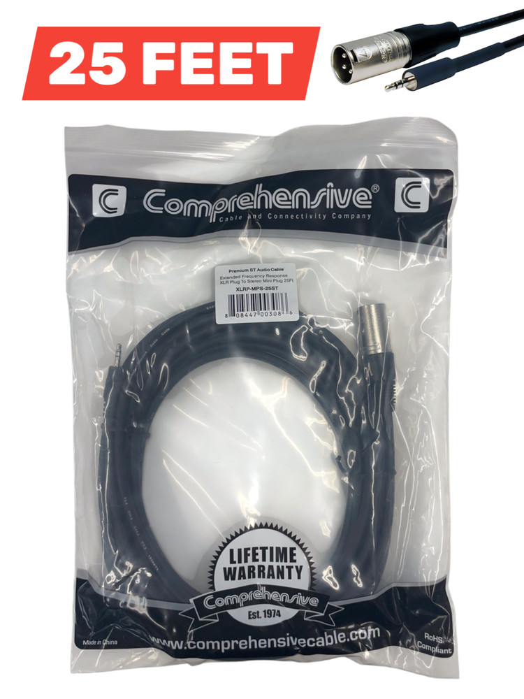 Comprehensive XLRP-MPS-25ST XLR Plug To Mini 3.5mm Plug 25FT FAST FREE SHIPPING