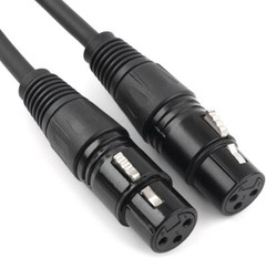 3-Pin XLR Male Plug to Dual 2 Female 16 AWG Jack Y Splitter Mic DJ Cable Adaptor
