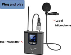 HOTEC Replacement Lapel Microphone with 3.5Mm Locking Screw Plug, Unidirectional