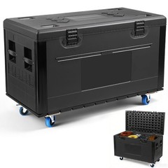 Cable Trunk Road Case Flight Case w/Wheels,Stackable Heavy Duty ATA Rolling Case