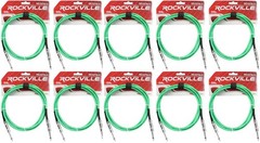 10 Rockville RCGT6.0G 6′ 1/4″ TS to 1/4“ TS Guitar/Instrument Cable