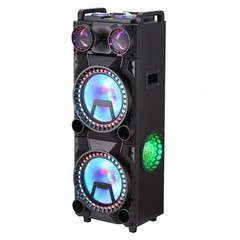 Dual 12″ Woofer Portable FM Bluetooth Party Speaker Deep Bass Sound With Mic US