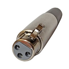 3 pin XLR female solder connector jack full metal body plug rubber strain relief