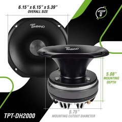 Timpano 2″ Compression Driver + Horn, 450W Max, 8 Ohm, 109dB