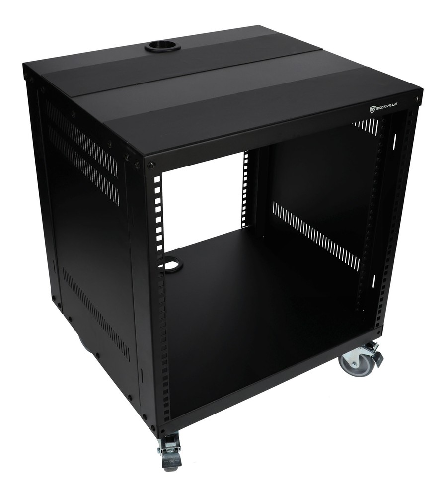 Rockville RR10U 10U Live Sound/Recording Studio Rack Case w/Wheels + Hardware