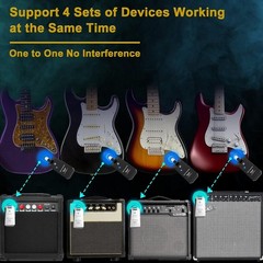 Plug-and-Play Wireless Guitar Transmitter Set – High-Quality Sound, Silver/Black