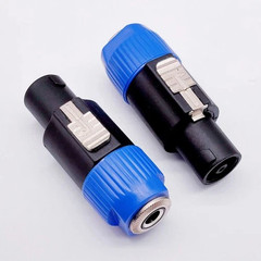 2 Pack Speakon to 1/4″ Inch Audio Adapter – Professional SpeakOn Male to 1/4