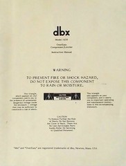 dbx Model 163X OverEasy Compressor / Limiter Original Owner’s Manual Booklet.