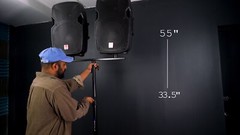 Rockville RSPAT M20 Threaded Subwoofer to Speaker Pole Mount Adjustable Stand