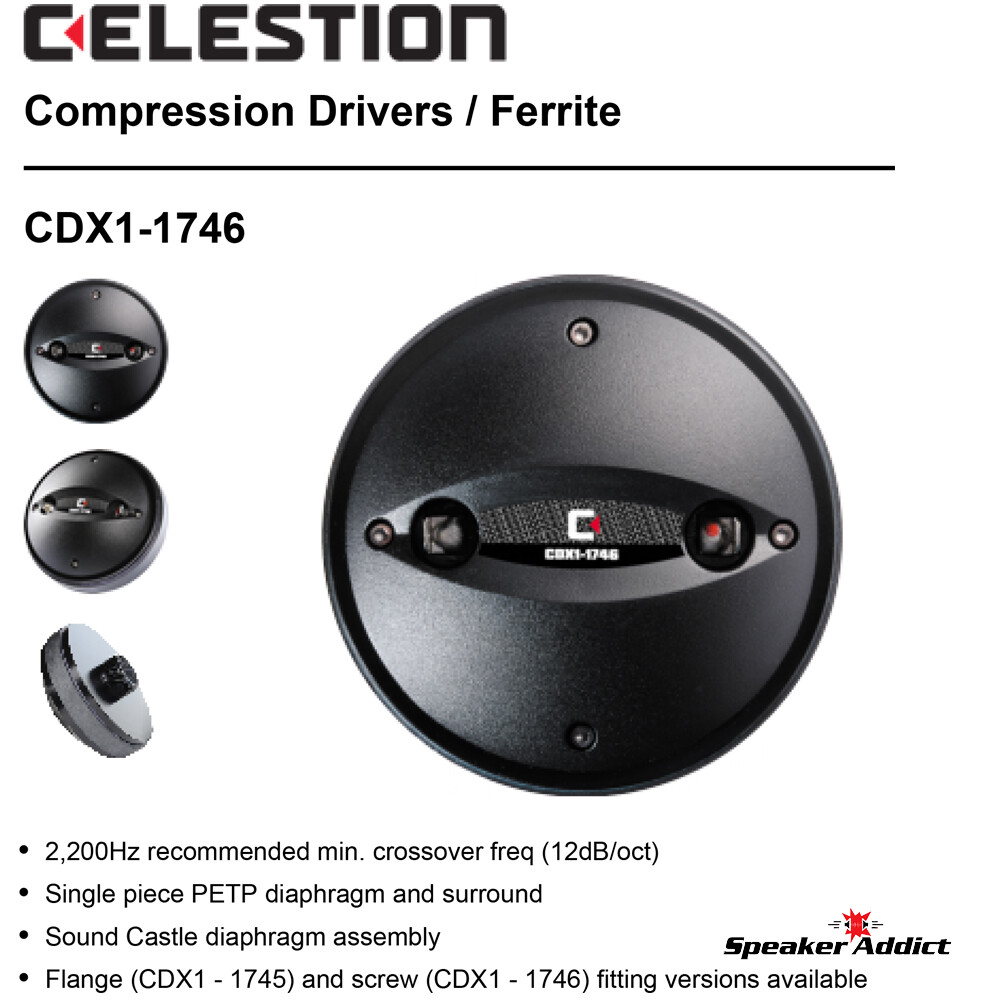 Pair B52 COMP-4-CLS Celestion CDX1-1746 Screw-On Horn HF Compression Driver