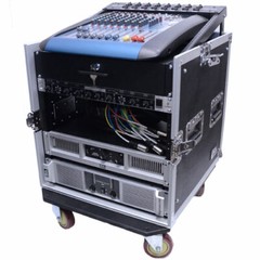 12 Space Rack Case with Slant Mixer Top and Casters – Amp Effect PA/DJ Pro Audio