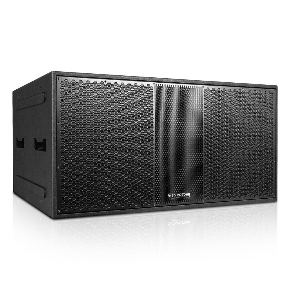 Sound Town Dual 18″ 3200W Powered Line Array Subwoofer w/ DSP (ZETHUS-218SPW)