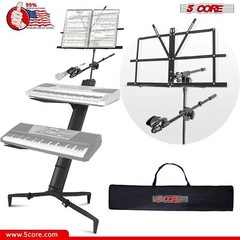 5Core Keyboard Stand 2 Tier Classic Adjustable Electric Piano Sturdy Holder