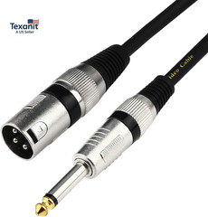 Unbalanced 6.35Mm(1/4 Inch) TS Mono to XLR Male Cable Gold Plated Quarter Inch t
