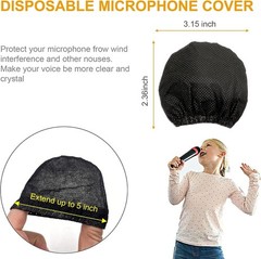 200pcs Disposable Microphone Cover, Non-Woven Elastic Band Handheld Mic Covers,