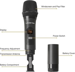 200 Channels Wireless Microphone Karaoke Mixer System, with 4 Metal Handheld Mic
