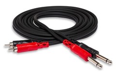 Hosa CPR-203 Dual Unbalanced 1/4″ TS to Dual RCA Cable, 3m (9.9 ft.)